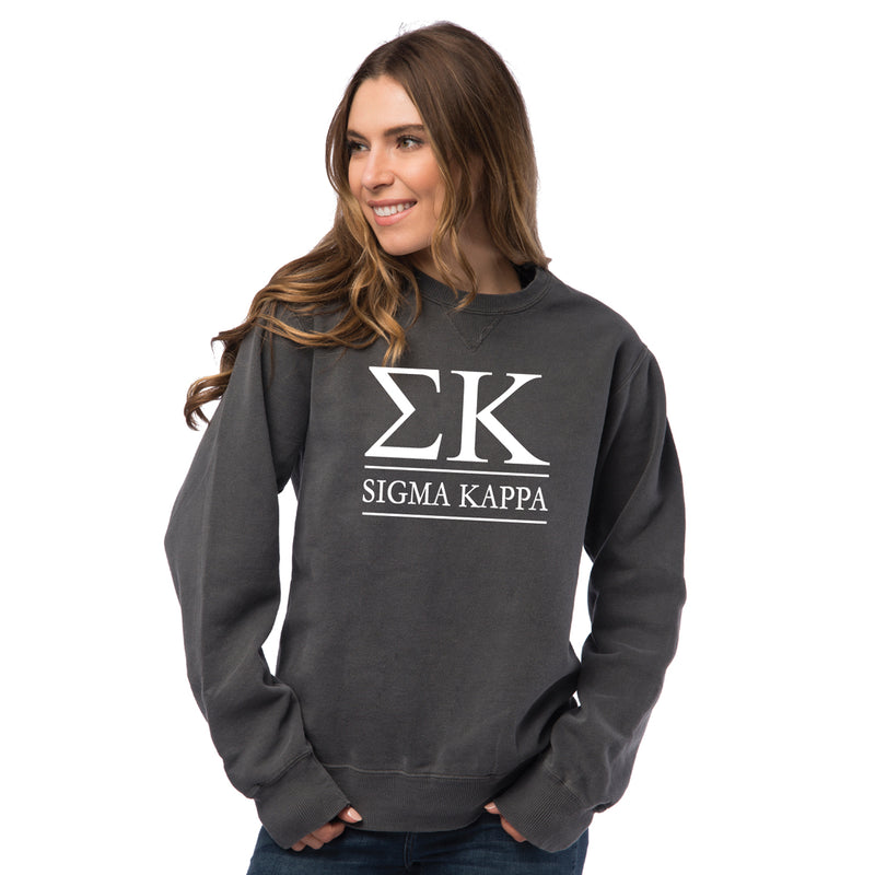 Sigma Kappa – Letters Vintage Sweatshirt Color Crewneck Sorority Shop