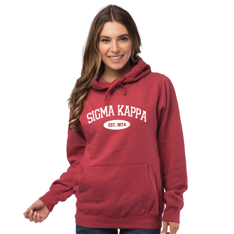 Sigma Kappa Hooded Pullover Vintage Sweatshirt Shop Letters Sorority –