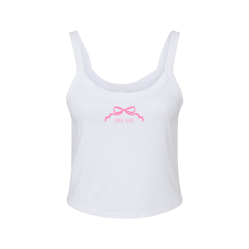 Delta Gamma Spaghetti Strap tank - DEE GEE Bow