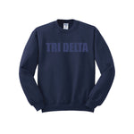 Delta Delta Delta Crewneck Sweatshirt - Tri Delta Puff Print Logo