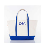 Omega Phi Alpha Large Canvas Boat Tote