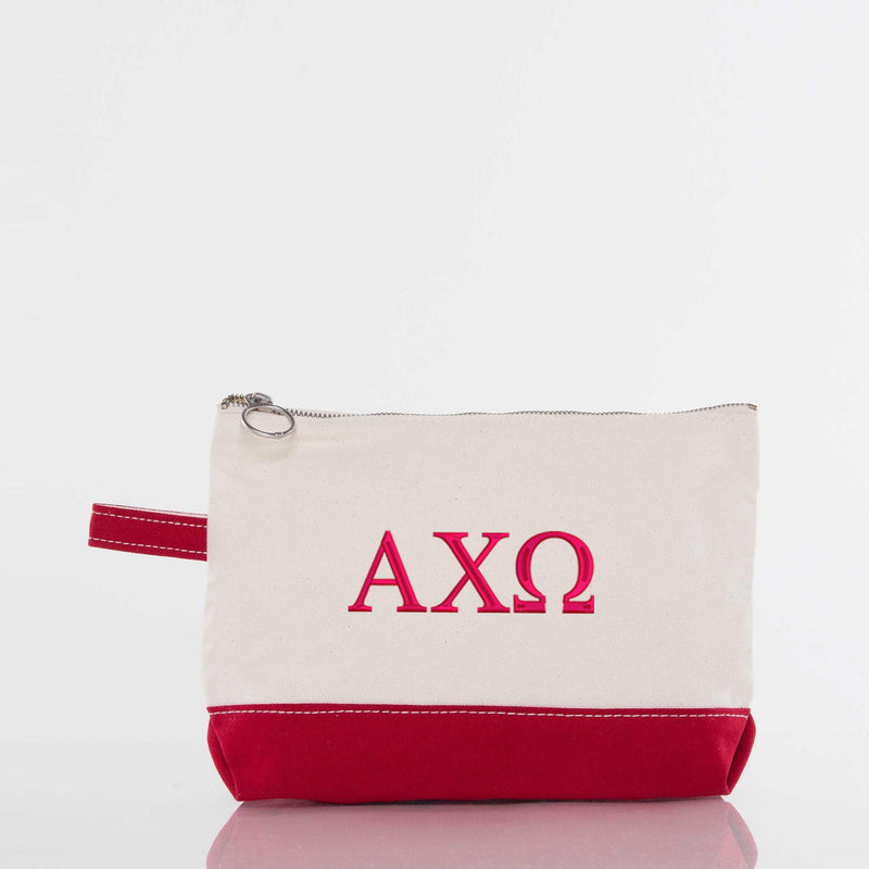 Alpha Chi Omega Canvas Cosmetic Bag