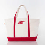 Alpha Omicron Pi Large Canvas Tote Bag