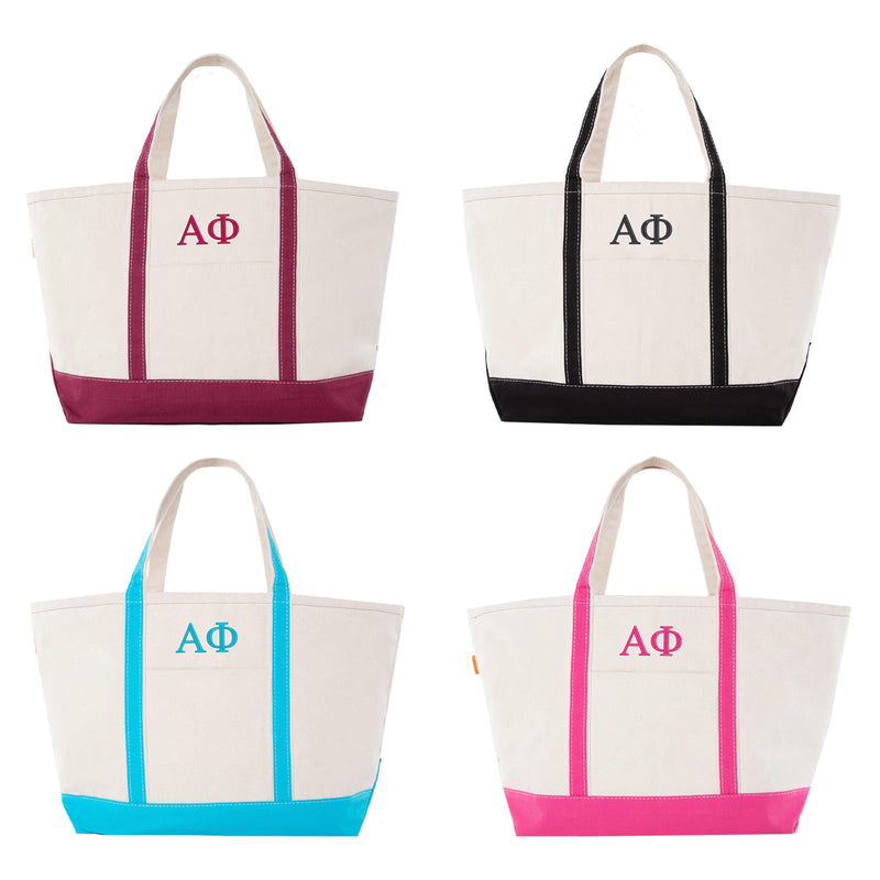 Alpha Phi Large Canvas Tote Bag