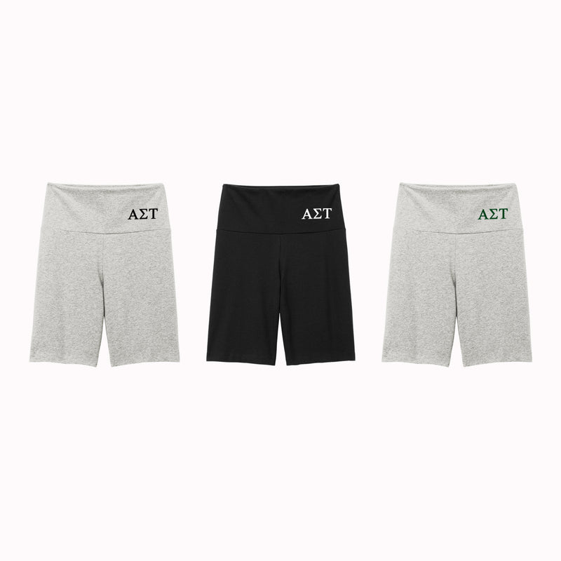 Alpha Sigma Tau High Waist Bike Shorts