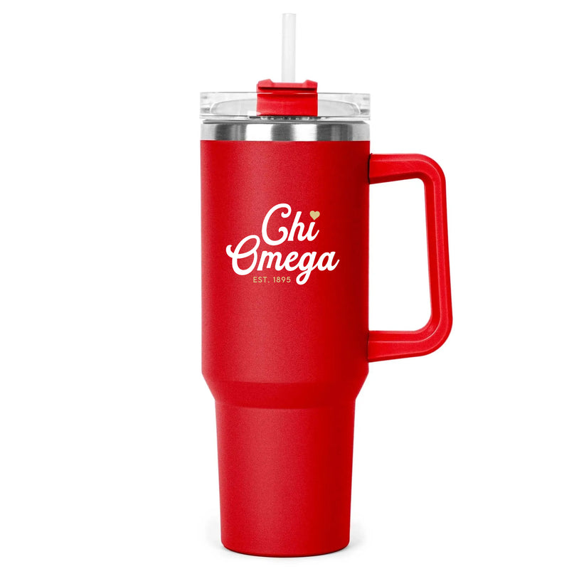 Chi Omega 40 oz Tumbler with Straw