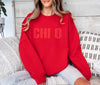 Chi Omega Monochromatic Puff Crewneck Sweatshirt