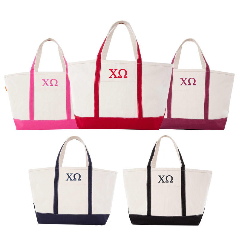 Chi Omega Large Canvas Tote Bag