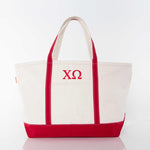 Chi Omega Large Canvas Tote Bag