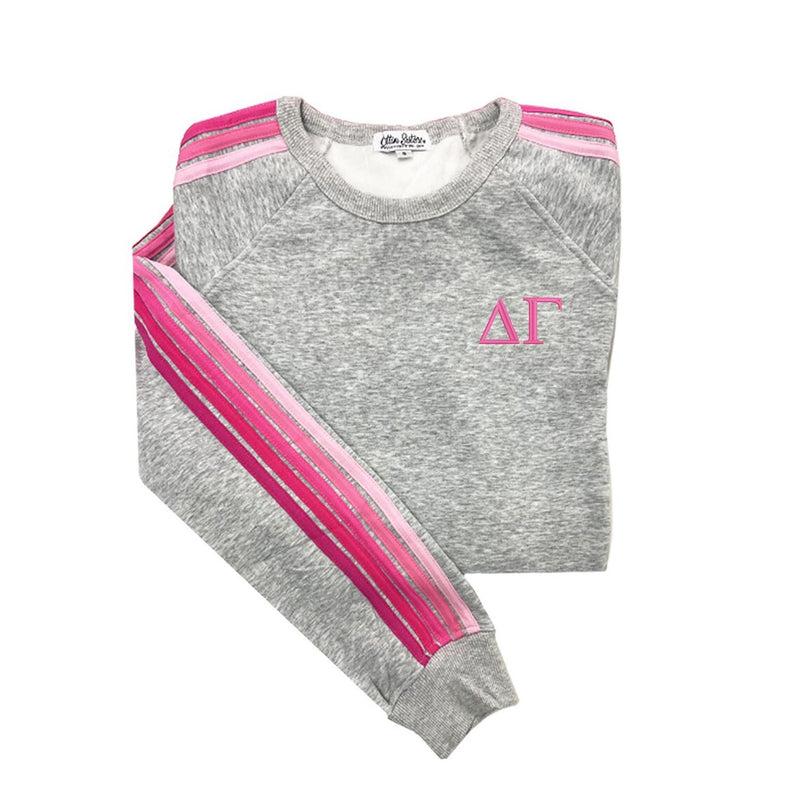 Delta Gamma 5 Stripe Crewneck Sweatshirt