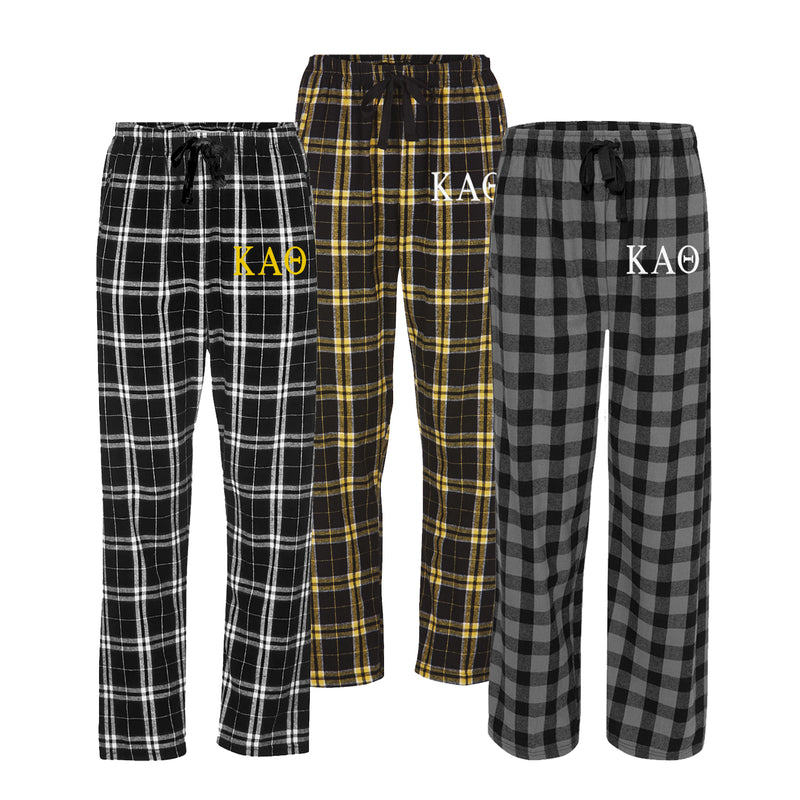 Kappa Alpha Theta Flannel Pants - Embroidered