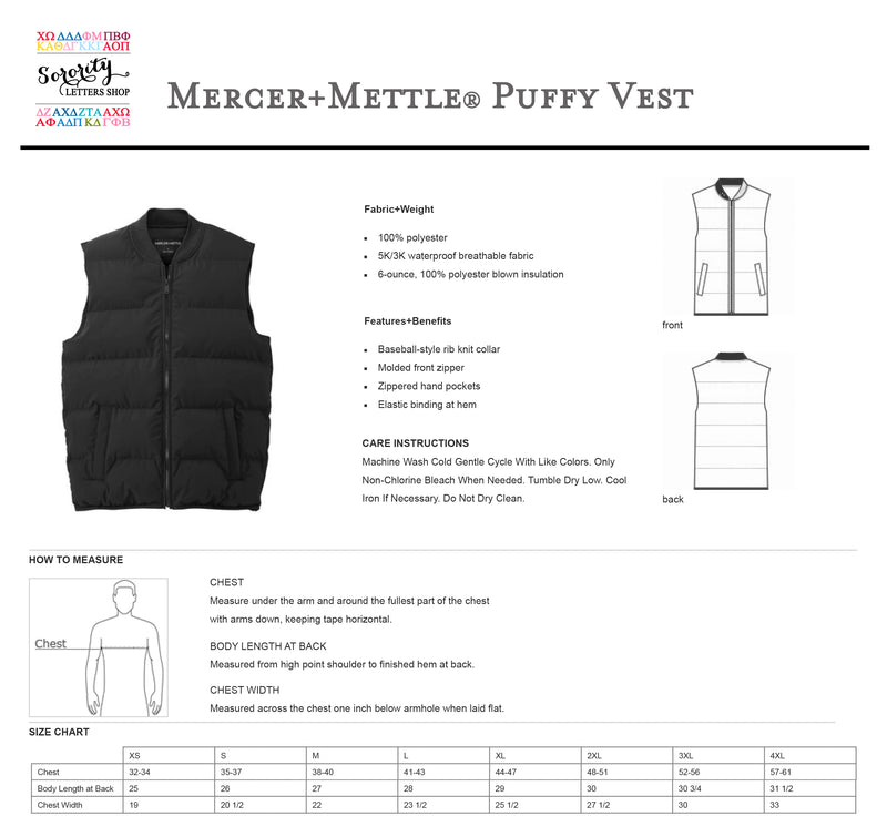 Zeta Psi Puffy Vest by Mercer+Mettle®