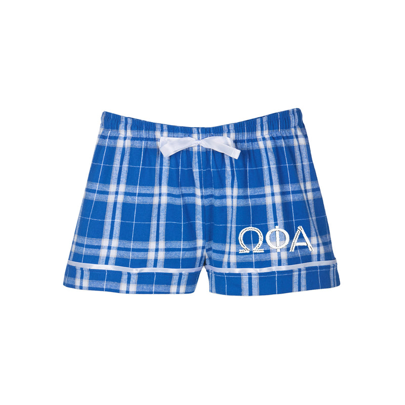 Omega Phi Alpha Flannel Boxer Shorts - OPhiA Sorority Boxers