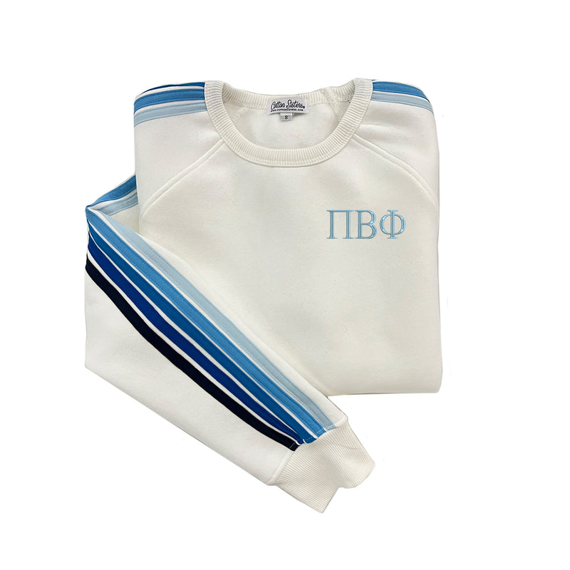 Pi Beta Phi 5 Stripe Crewneck Sweatshirt