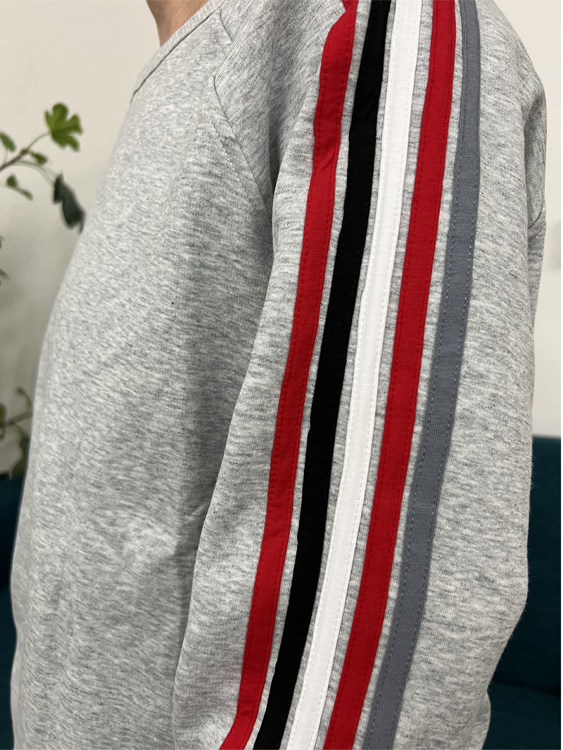 Chi Omega 5 Stripe Crewneck Sweatshirt