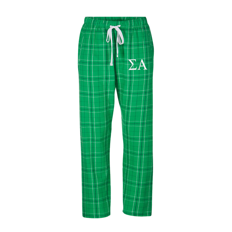 Sigma Alpha Flannel Pants - Embroidered Pjs