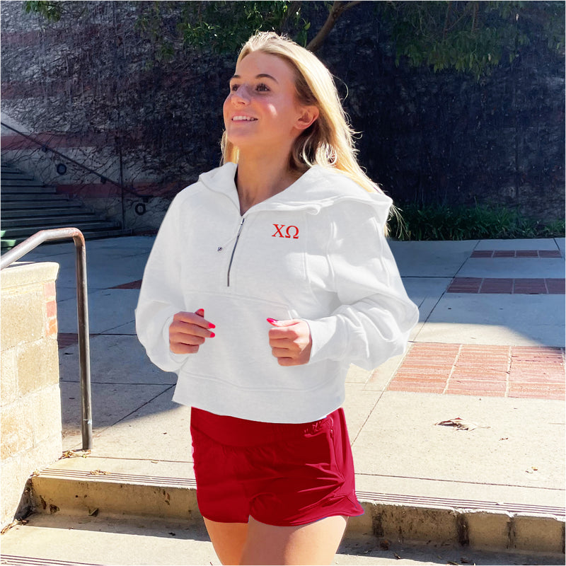 Chi Omega lululemon Scuba Oversized Half-Zip Hoodie - White