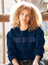 Delta Delta Delta Crewneck Sweatshirt - Tri Delta Puff Print Logo