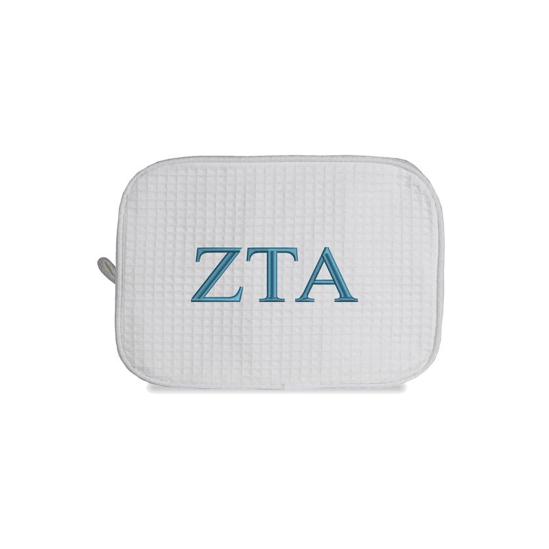 Zeta Tau Alpha Waffle Weave Cosmetic Bag