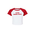 Alpha Gamma Delta Short Sleeve Crop Raglan