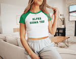 Alpha Sigma Tau Short Sleeve Crop Raglan