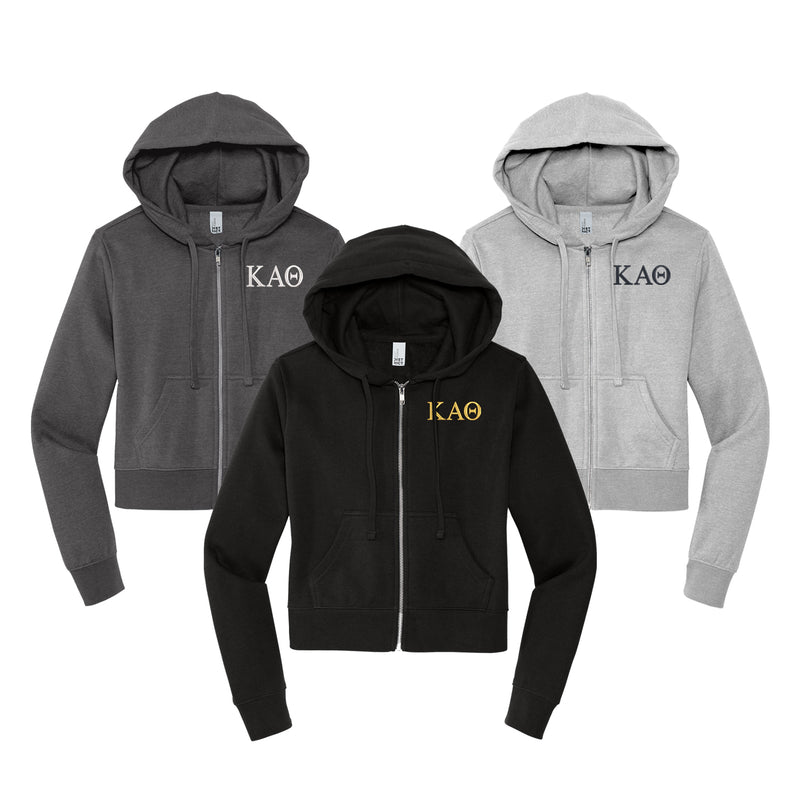 Kappa Alpha Theta Cropped Zip Up Hoodie