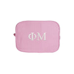 Phi Mu Waffle Weave Cosmetic Bag