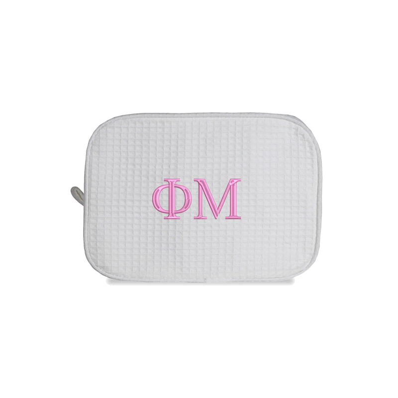 Phi Mu Waffle Weave Cosmetic Bag