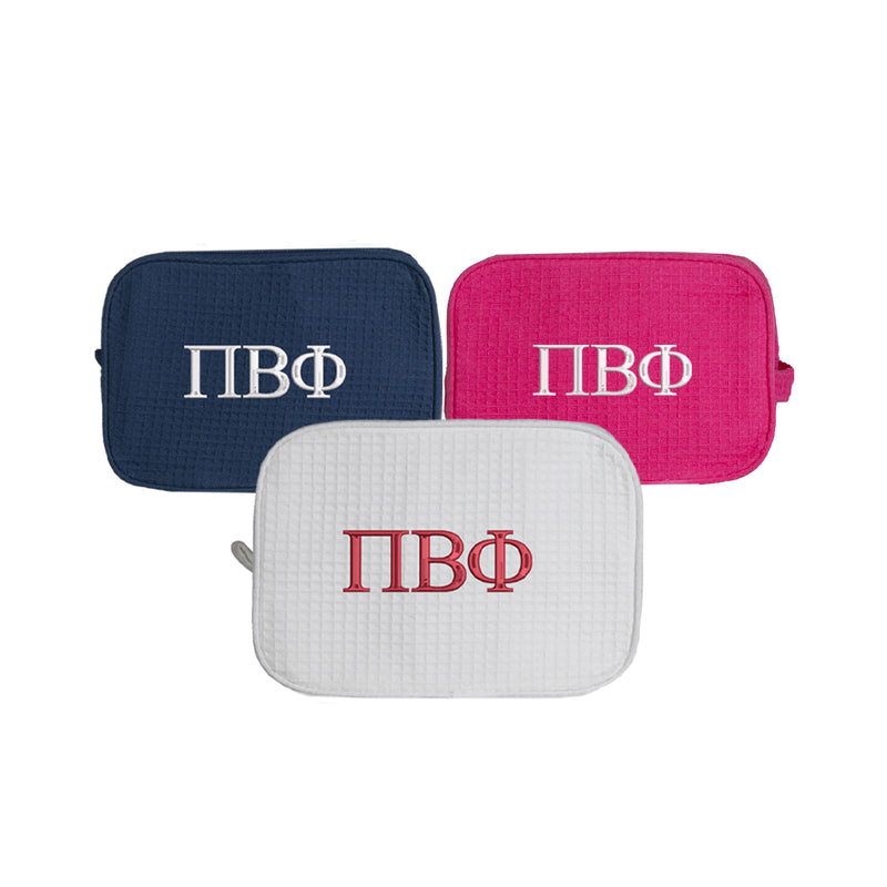 Pi Beta Phi Waffle Weave Cosmetic Bag