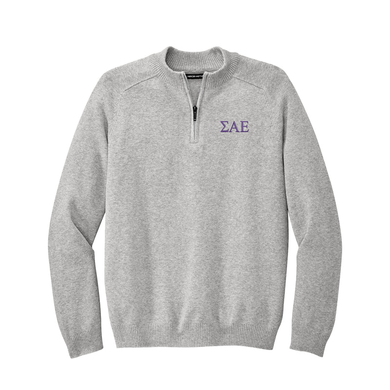 Sigma Alpha Epsilon 1/4-Zip Monogrammed Sweater