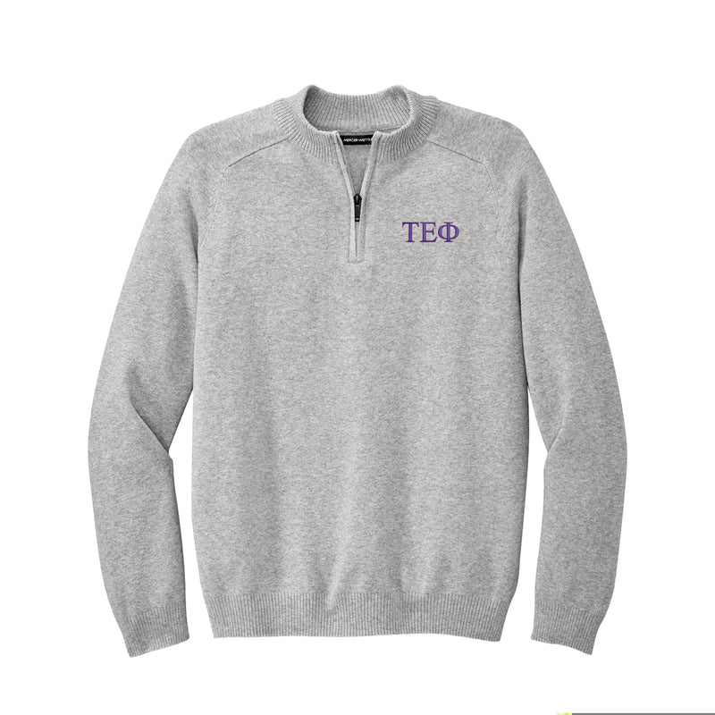 Tau Epsilon Phi 1/4-Zip Monogrammed Sweater