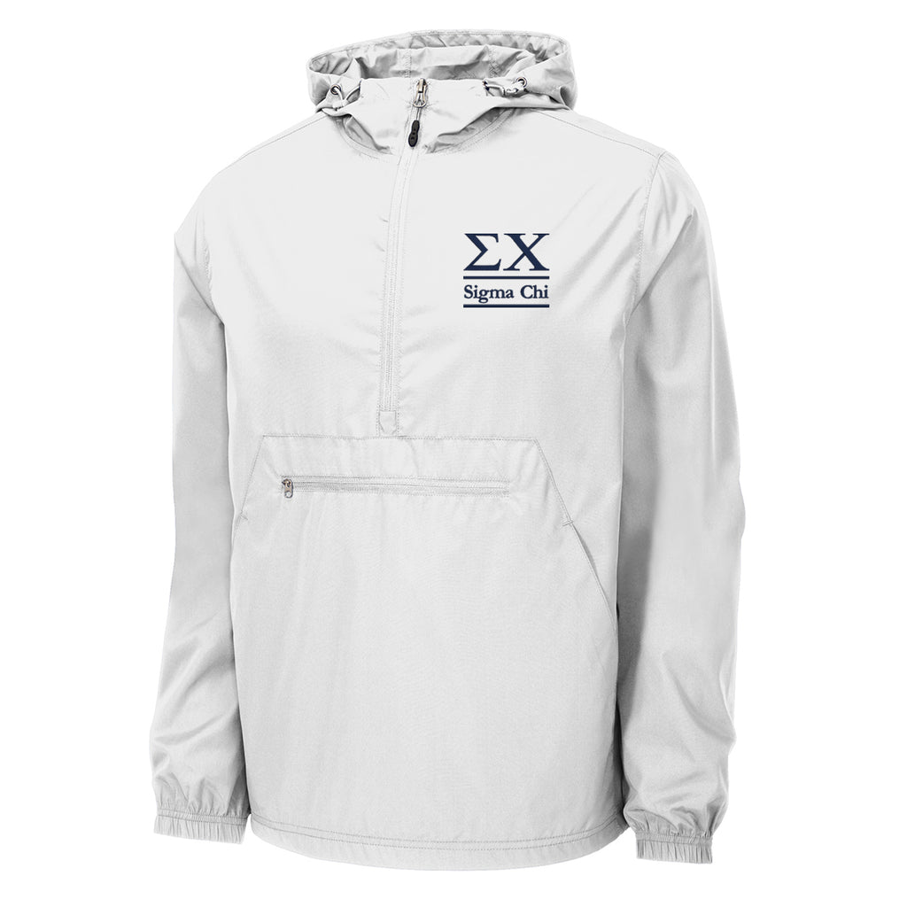 Sigma Chi Charles River Navy Classic 1/4 Zip Rain Jacket – Campus